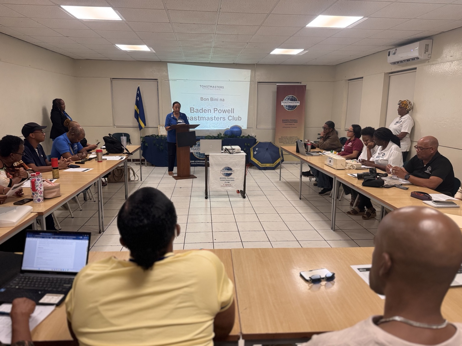 Members and guests gathered for the first educational meeting of 2026–2027