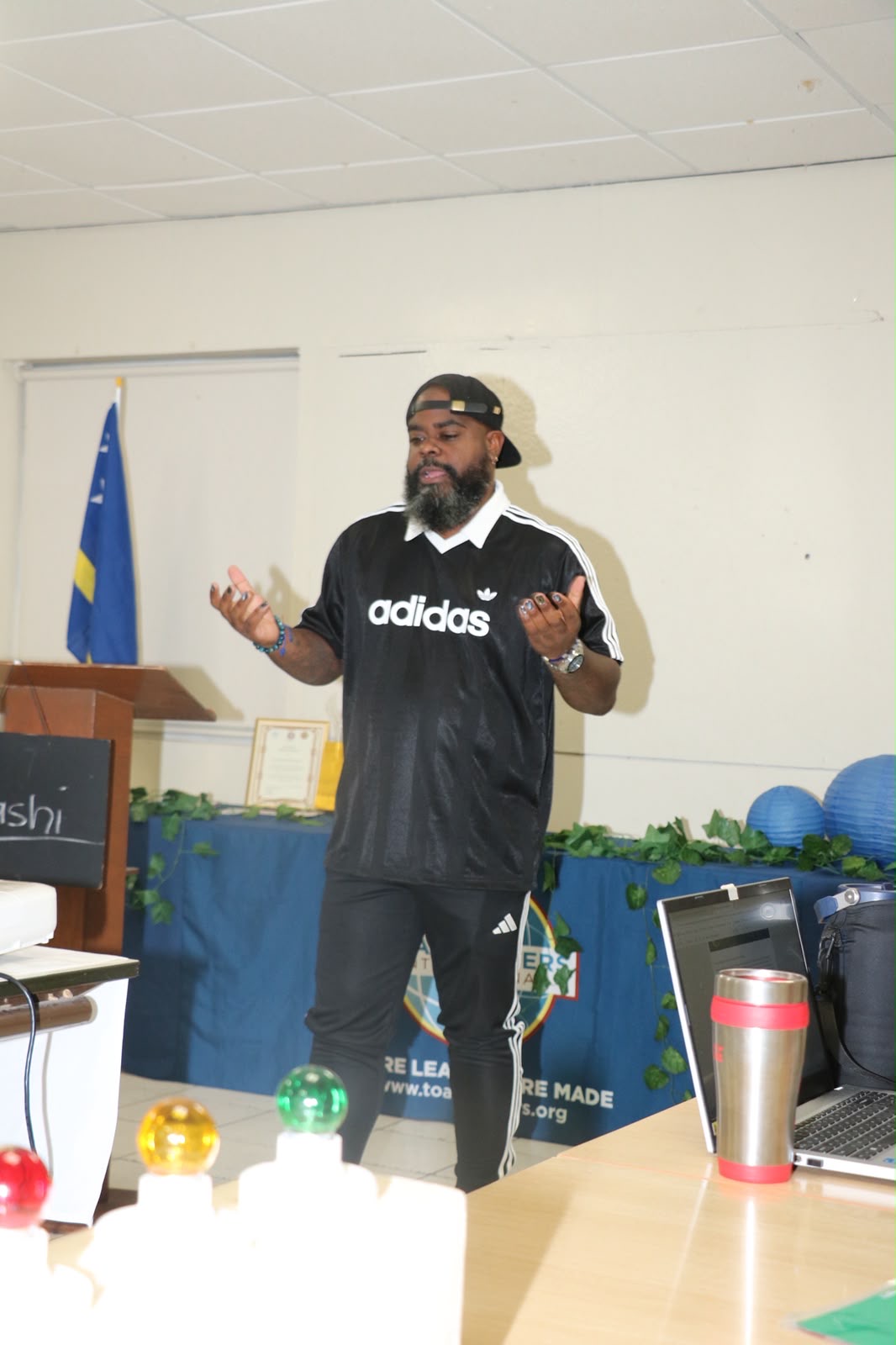 Guest speaker presenting at a club event